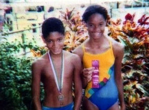 Tim and sister, Tricia swam competitively breaking island records. Source: rlevenwarriors.com